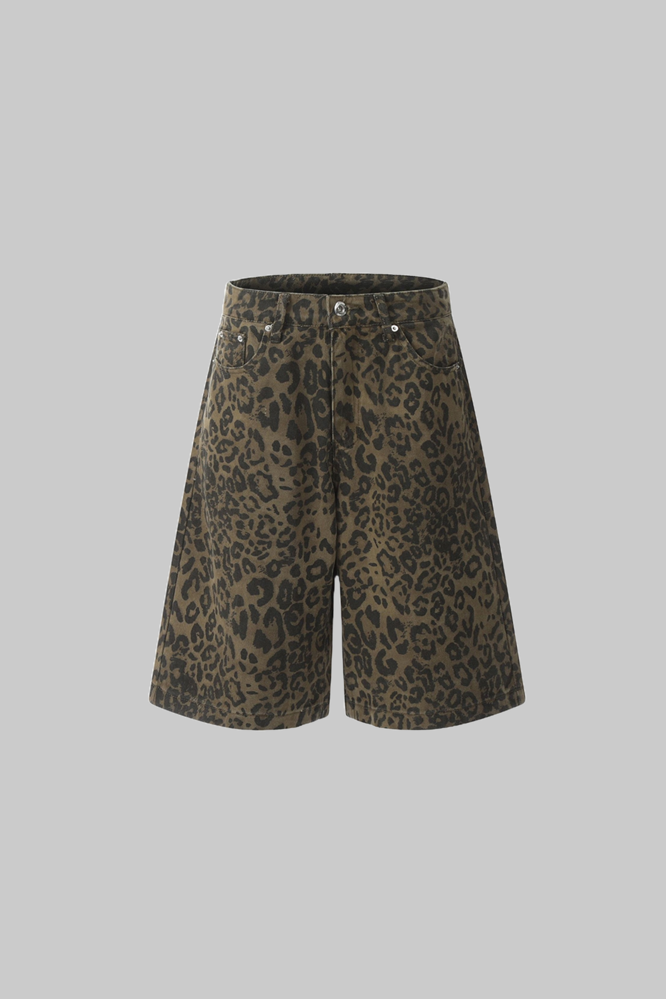 Jeansshorts mit Leopardenmuster