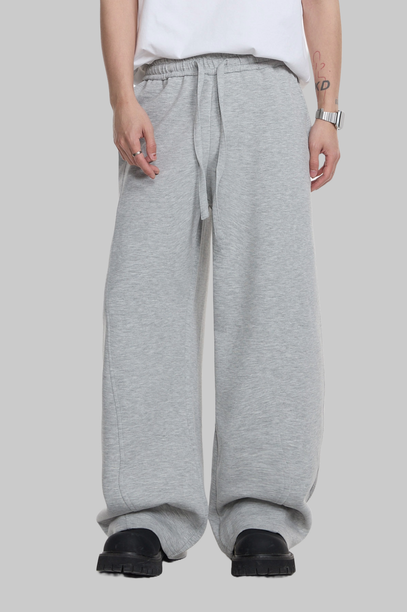 Fleece-Jogginghose mit weitem Bein