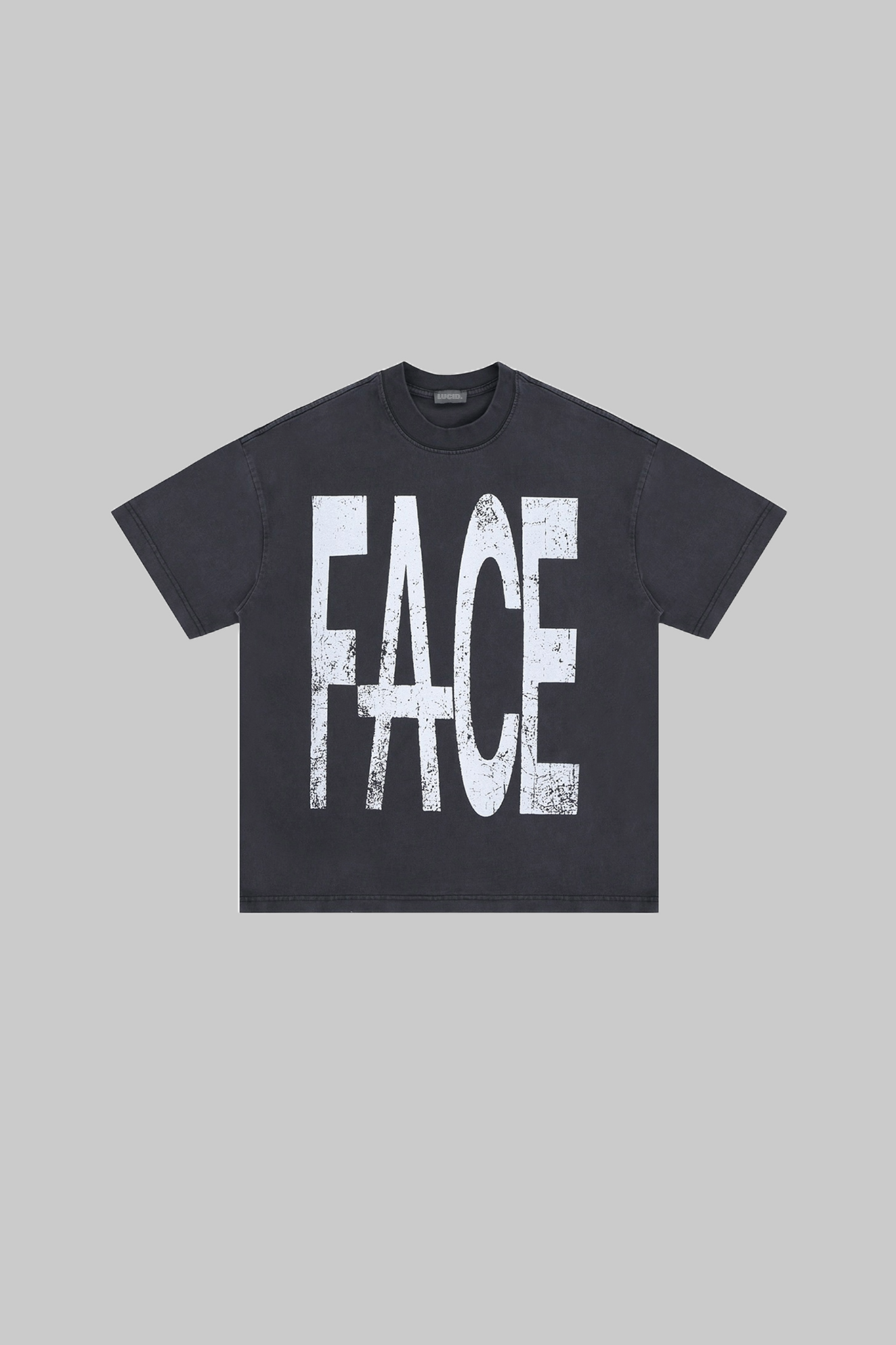 Face Tee – Verwaschenes Schwarz
